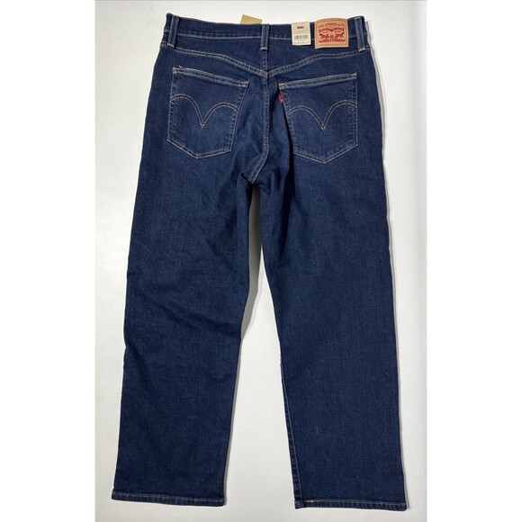 NWT $79.50 Levi's Ribcage Straight Ankle Distressed Dark Wash Jeans Women 32x27 - Picture 8 of 15